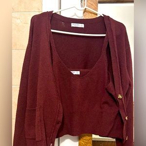 Two Piece Crop Top and Cardigan Set . Arizona  Jean Co. Size XXL